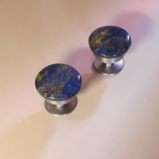 Petit bouton de porte Embase bleu/vert