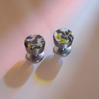 Petit bouton de porte EMBASE or - noir - bland