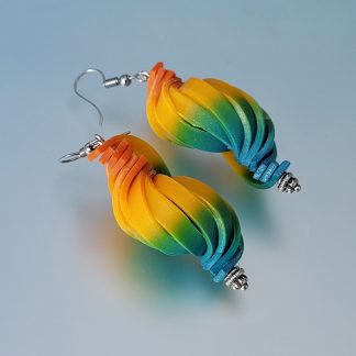 Boucles d'oreille spirale arc en ciel